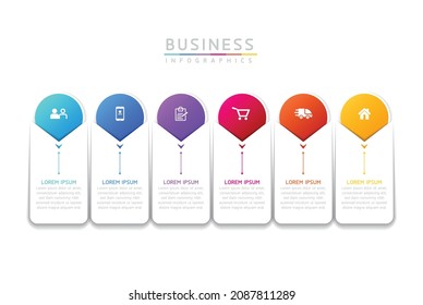 Vector illustration, infographics design, template, marketing, information, with 6 options or steps