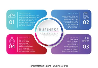 Vector illustration, infographics design, template, marketing, information, with 4 options or steps