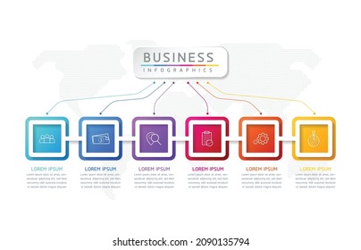 Vector illustration, infographics design, template, marketing, information, with 6 options or steps