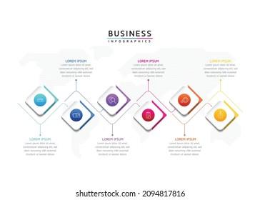 Vector illustration, infographics design, template, marketing, information, with 6 options or steps