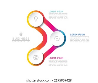 Vector illustration, infographics design, template, marketing, information, with 3 options or steps