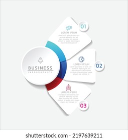 Vector illustration, infographics design, template, marketing, information, with 3 options or steps