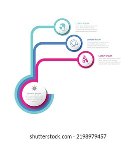 Vector illustration, infographics design, template, marketing, information, with 3 options or steps
