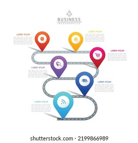 Vector illustration, infographics design, template, marketing, information, with 6 options or steps