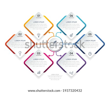 Vector illustration infographics design template, business information, presentation chart, with 5 options or steps. 