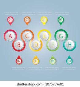 Vector illustration infographics eight options.