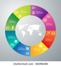 Vector illustration infographics eight options.