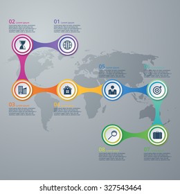 Vector illustration infographics eight options.