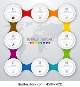 Vector illustration infographics eight options. Stock vector