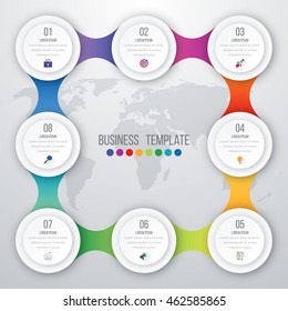 Vector illustration infographics eight options. Stock vector