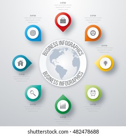 Vector illustration infographics eight options. Stock vector