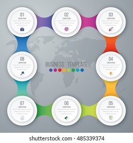 Vector illustration infographics eight options. Stock vector