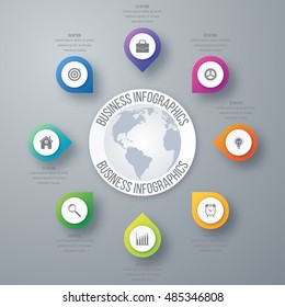 Vector illustration infographics eight options. Stock vector