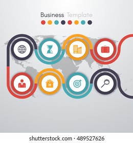 Vector illustration infographics eight options. Stock vector