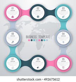Vector illustration infographics eight options. Stock vector