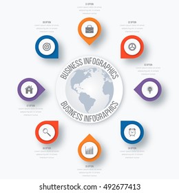 Vector illustration infographics eight options. Stock vector