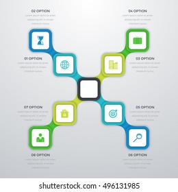 Vector illustration infographics eight options