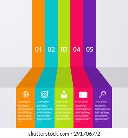 Vector illustration infographics five bars.