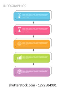 Vector illustration of infographics of the five options. Can be used as a template for brochures, business web design, banner.