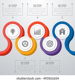 Vector illustration infographics five options
