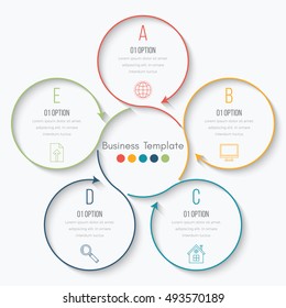 Vector illustration infographics five options