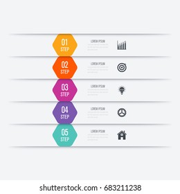 Vector illustration infographics five options. Stock vector