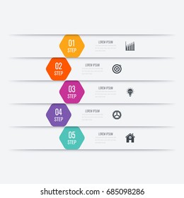 Vector illustration infographics five options. Stock vector
