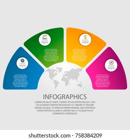 Vector illustration. Infographics in the form of a circle and 3 segments. Template for graphs, presentations, business, education with three steps.