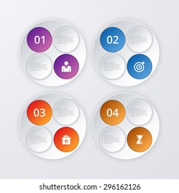 Vector illustration infographics four circles