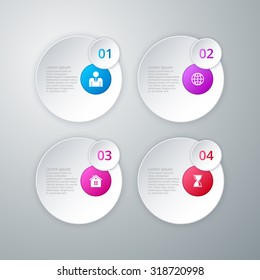 Vector illustration infographics four circles.