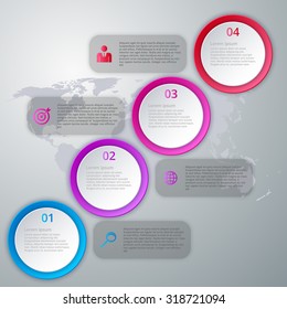 Vector illustration infographics four circles.