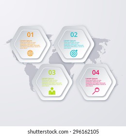 Vector illustration infographics four hexagon