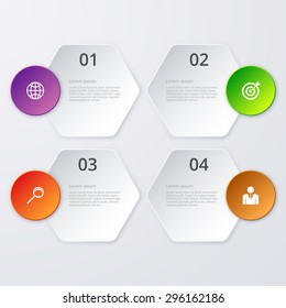 Vector illustration infographics four hexagon