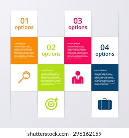 Vector illustration infographics four options squares