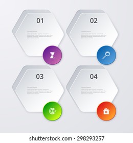 Vector illustration infographics four options.