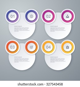 Vector illustration infographics four options from circles.
