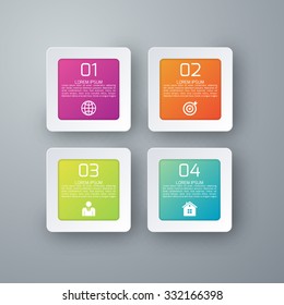 Vector illustration infographics four options squares.