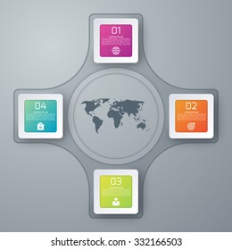 Vector illustration infographics four options squares.