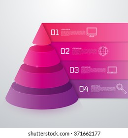 Vector illustration infographics four options pyramid. Stock vector