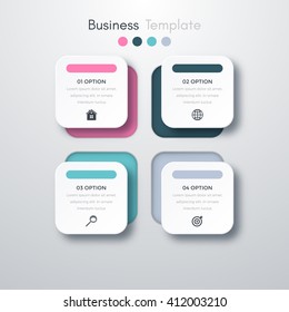 Vector illustration infographics four options. Template for brochure, business, web design