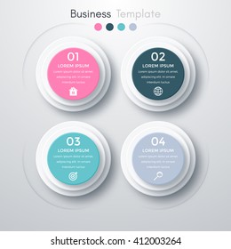 Vector illustration infographics four options. Template for brochure, business, web design