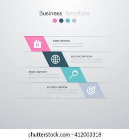 Vector illustration infographics four options. Template for brochure, business, web design