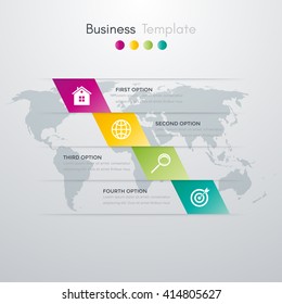 Vector illustration infographics four options. Template for brochure, business, web design