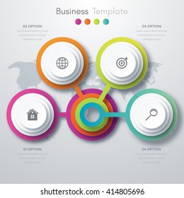 Vector illustration infographics four options. Template for brochure, business, web design