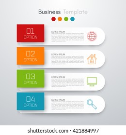 Vector illustration infographics four options. Template for brochure, business, web design