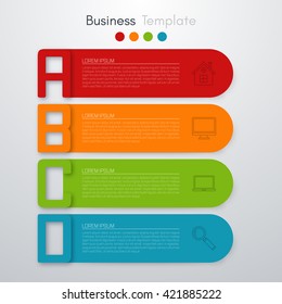 Vector illustration infographics four options. Template for brochure, business, web design