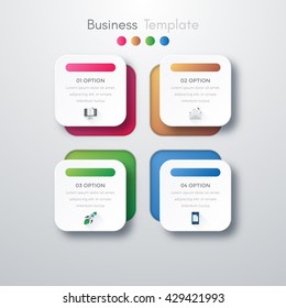 Vector illustration infographics four options. Template for brochure, business, web design