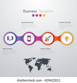 Infografiken der Vektorgrafik: vier Optionen. Muster für Broschüren, Geschäftswelt, Webdesign
