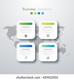 Vector illustration infographics four options. Template for brochure, business, web design