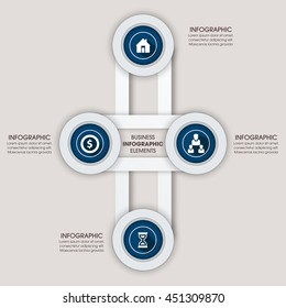 Vector illustration infographics four options. Template for brochure, business, web design